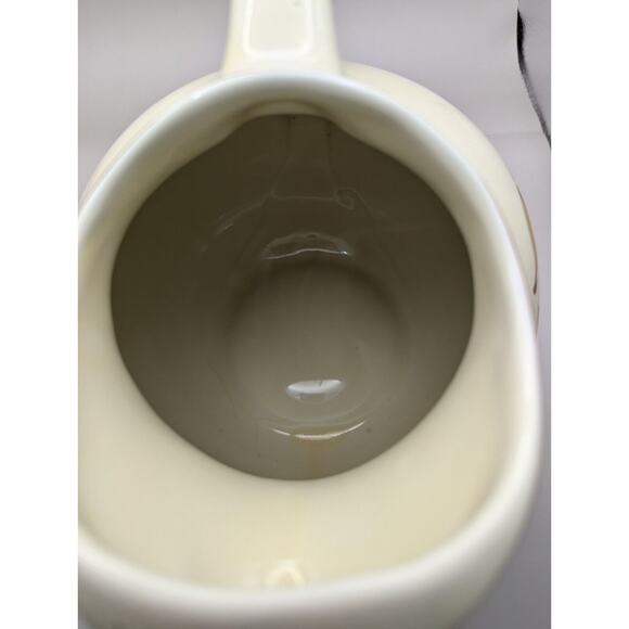 Vtg Hall Jewel Tea Autumn Leaf BALL Pitcher 7 1/2" tall Ice Lip Gold Rim 80 oz. - Picture 3 of 9